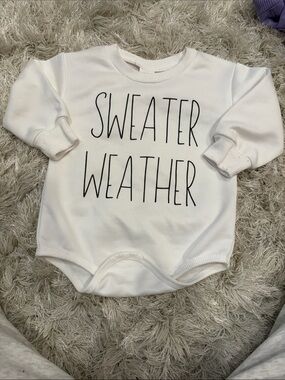 Rae Dunn White 'Sweater Weather' Baby Bodysuit